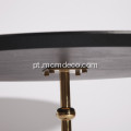 Mesa de centro de madeira Bauble com moldura de aço inoxidável